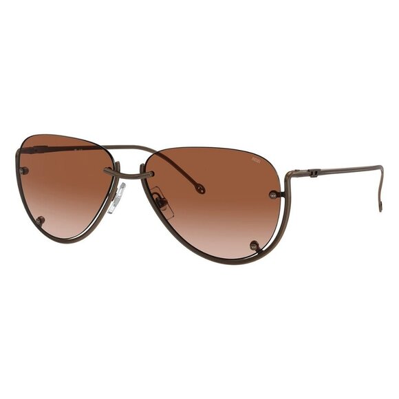 New DIESEL Brown Semi Rimless Aviator DL1003 105/13 Sunglasses Women - Picture 1 of 6